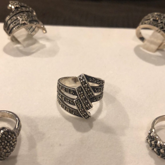 Variety of Marcasite Rings - Size 7 - Picture 5 of 6